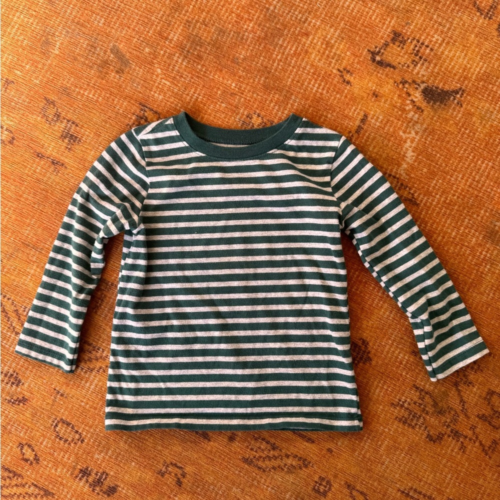 Garanimals Green and White Striped Long Sleeve Tee